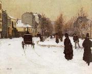 Norbert Goeneutte The Boulevard de Clichy Under Snow Spain oil painting artist